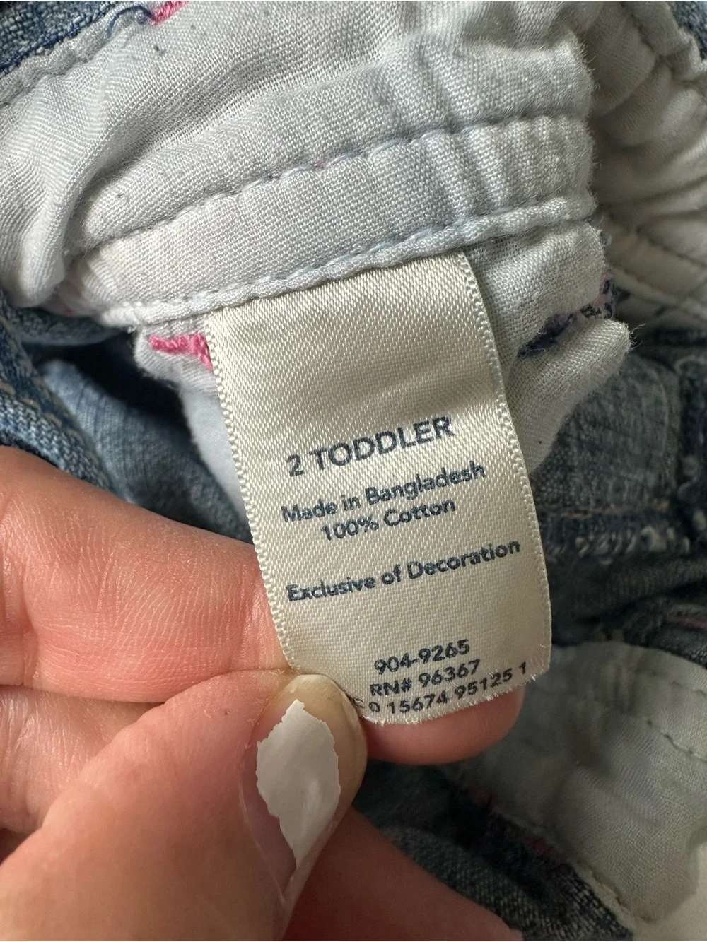 Oshkosh Denim Overall Pinafore Dress with Floral Pocket - Blue